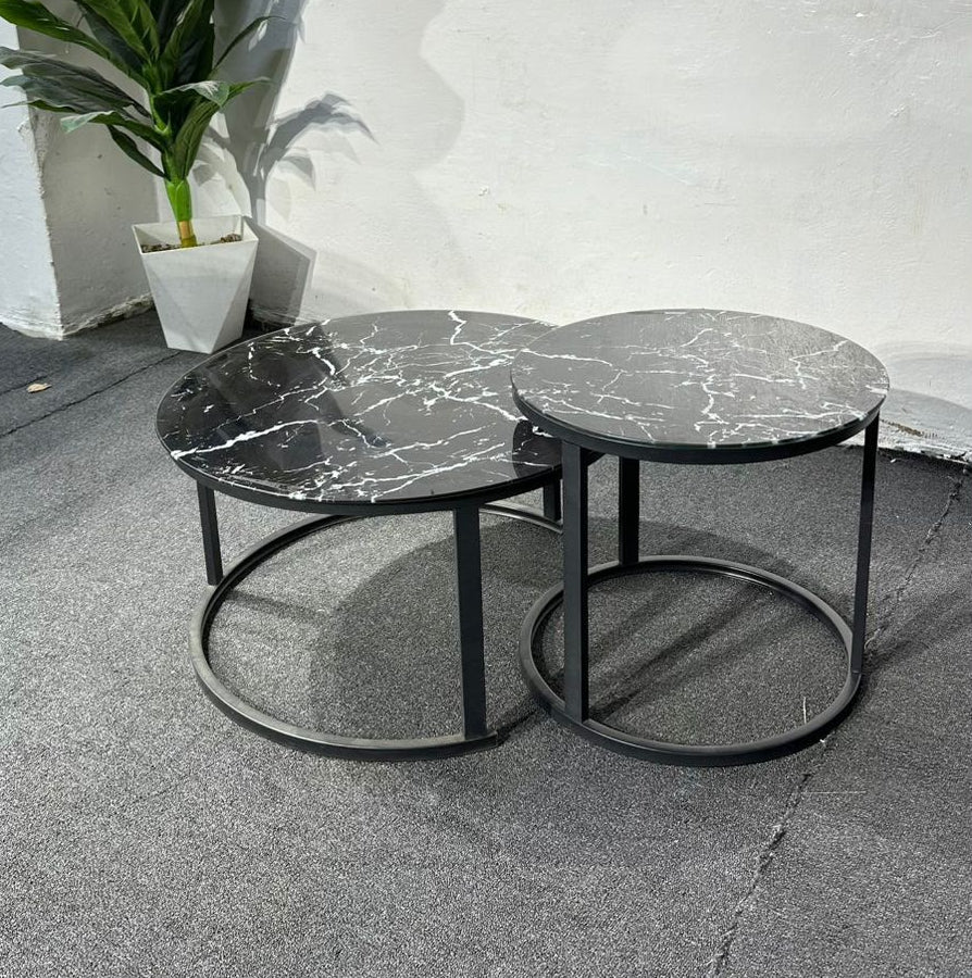 Nesting Coffee Table Marble Effect