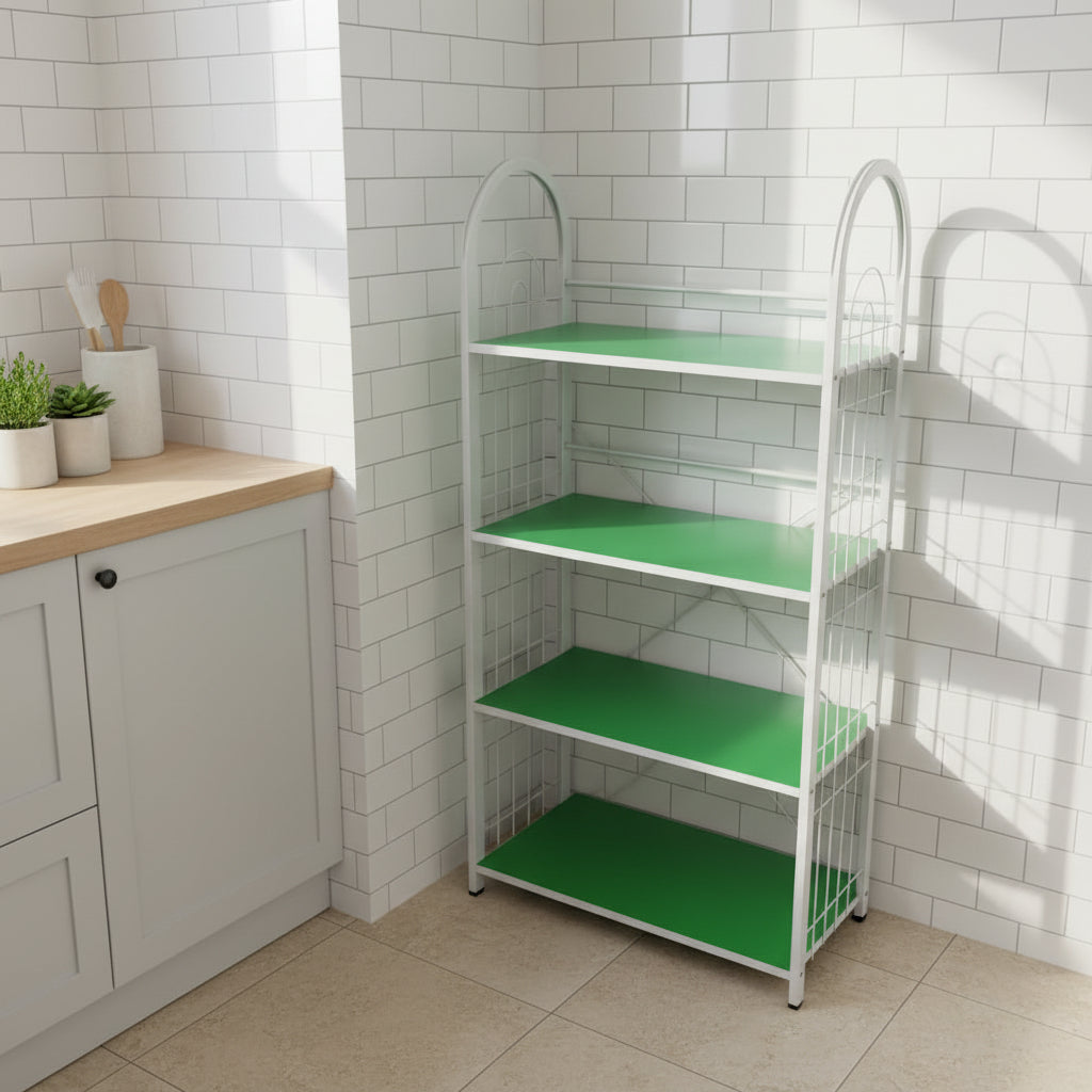 4-Tier Metal Storage Rack With Arched Frame 50×35×104cm
