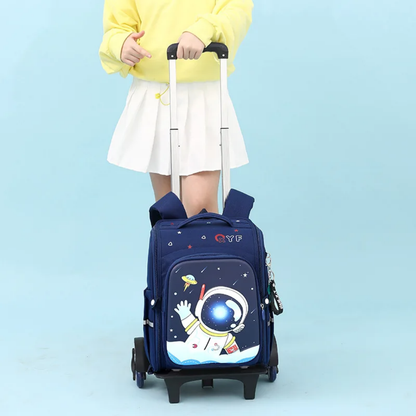 Cartoon Themed Rolling Trolley School Bag