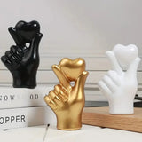 Heart Hand Gesture Decor Statue