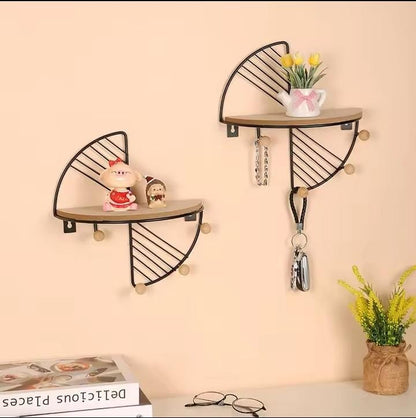 Decorative Geometric Wood Wall Shelf