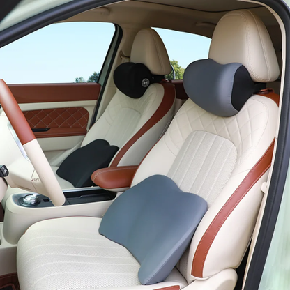 Memory foam back and neck support cushion for car and office chairs