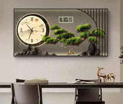 Silent decorative wall clock with built in calendar display for home or office use