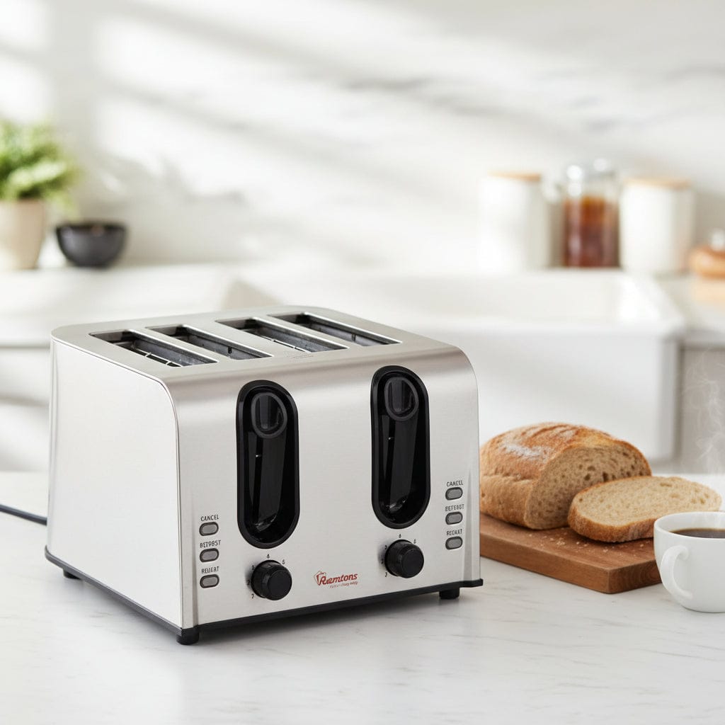Ramtons Stainless Steel 4-Slice Pop-up Toaster – RM/678