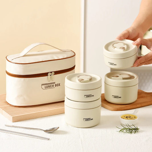 4-in-1 Lunch Box Set with Bag & Cutlery