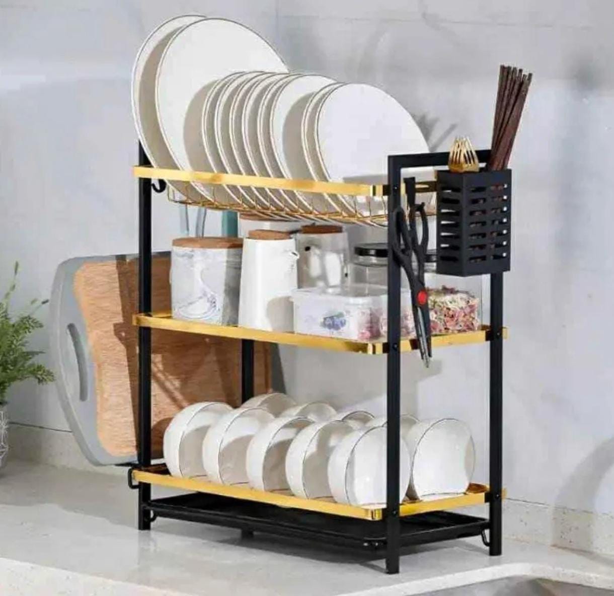 3 Tier Metallic Dishrack