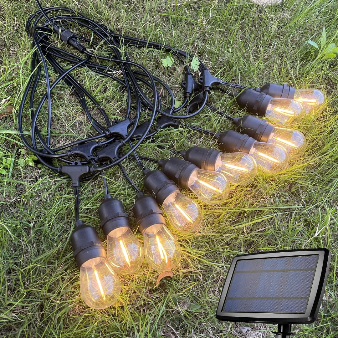Solar String Lights with 10 Replaceable Bulbs