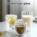 Stripe Double-Wall Glass Mug