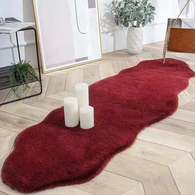 Soft Rabbit Fur Carpet Irregular Shape