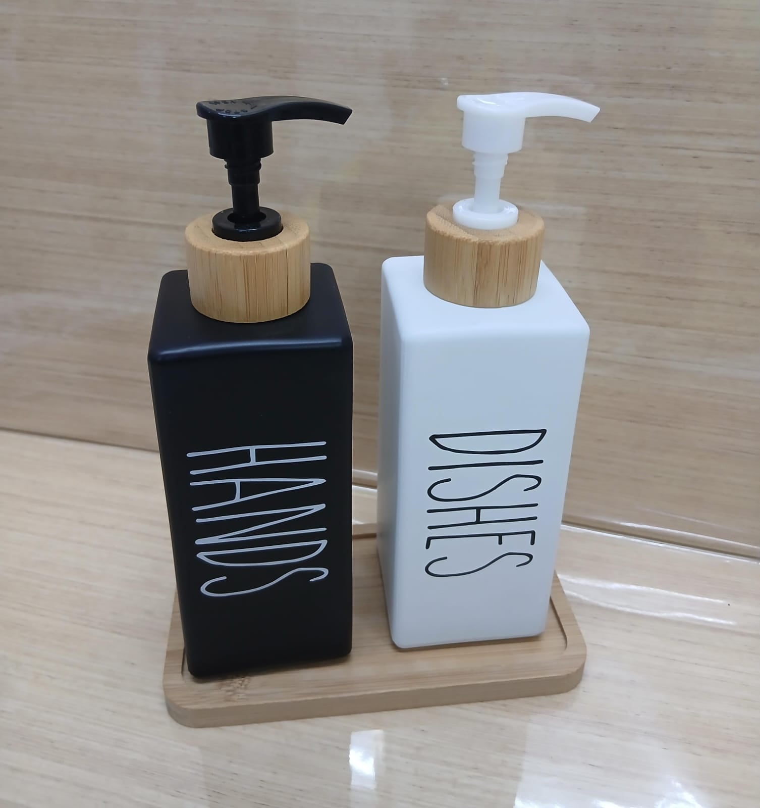 500ml Square Ceramic Hand and Dish Soap Dispenser