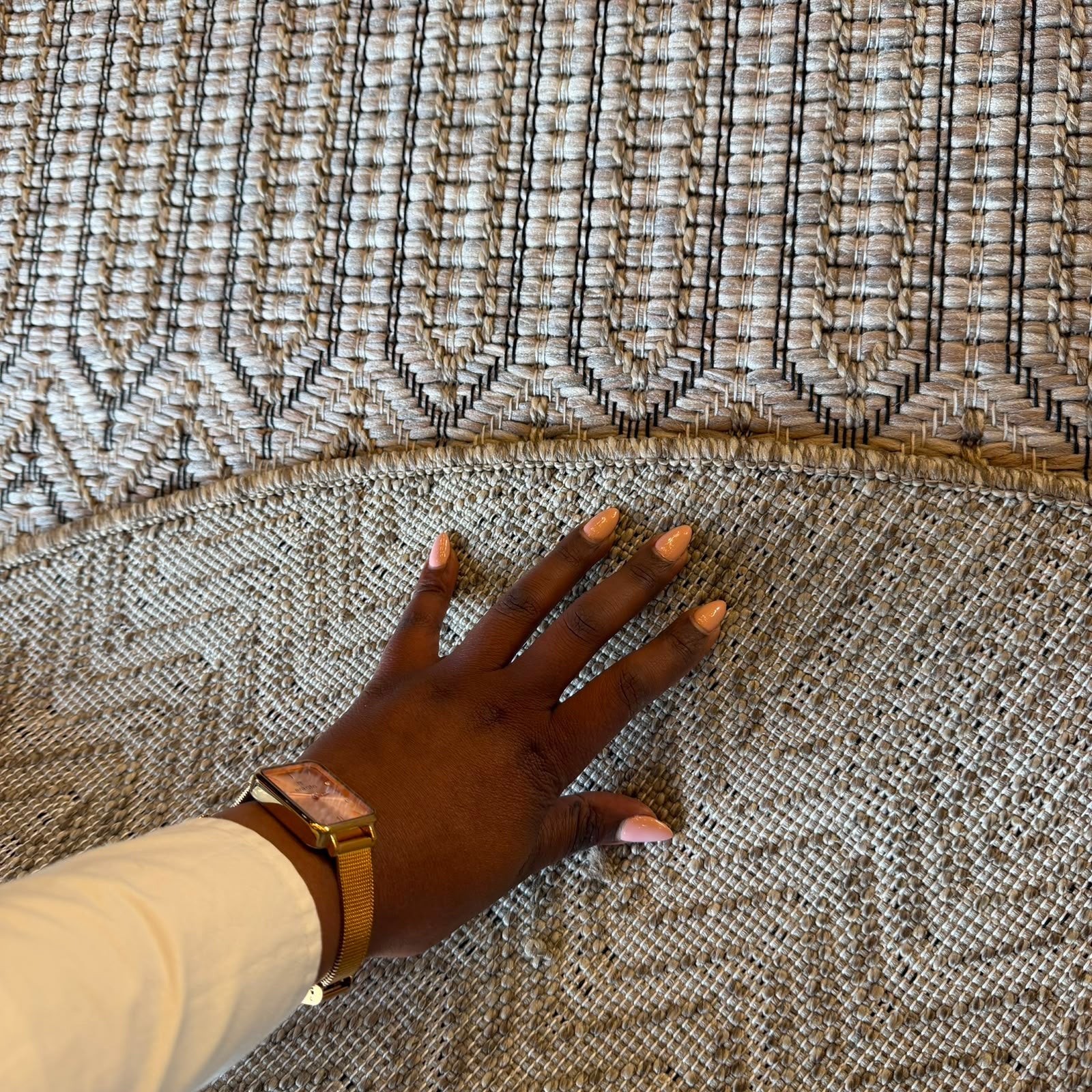 Oriental Weavers Oria Round Chevron Flat Weave Rug KBORIE214
