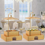 5.5L Rectangular chafing dish with transparent lid and heating base for buffet food warming