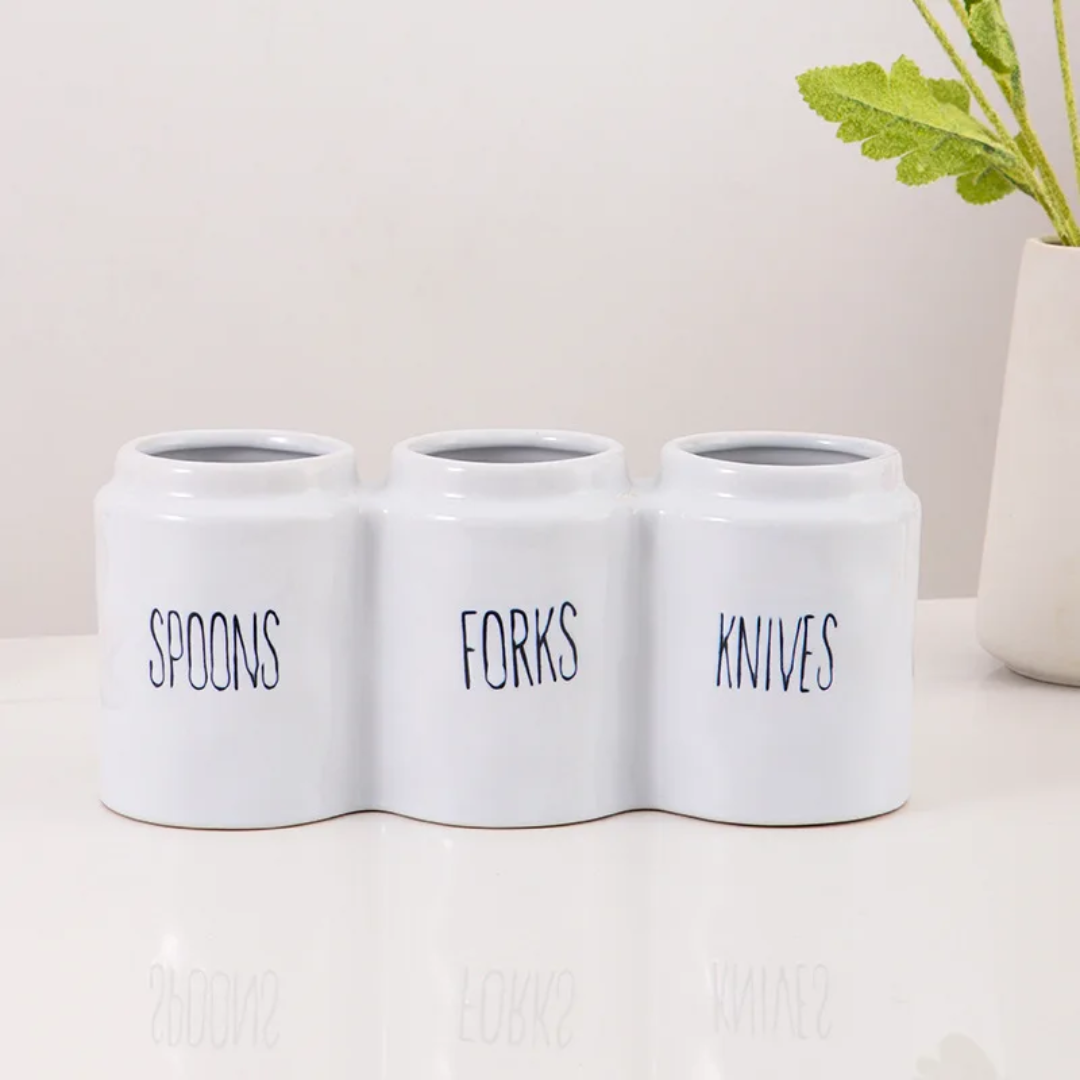 Compartment Ceramic Cutlery Holder