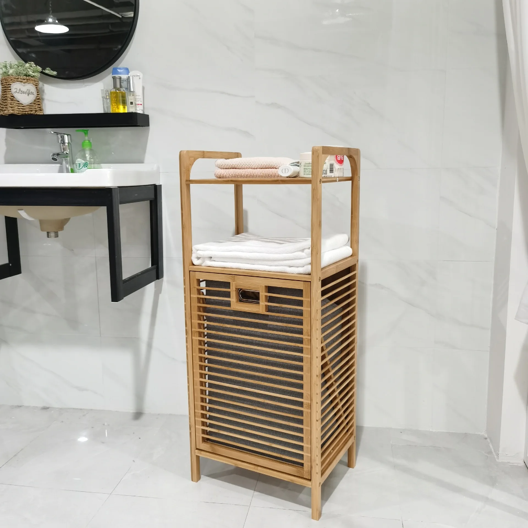Bamboo Laundry Basket Organizer