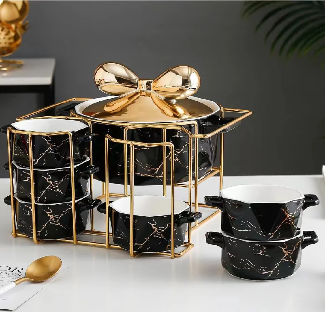 16pc Ceramic Soup Set + Burner