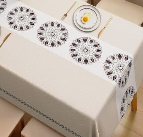 Nordic style PVC table cloth sized 170×120cm, oil proof and waterproof for dining table protection