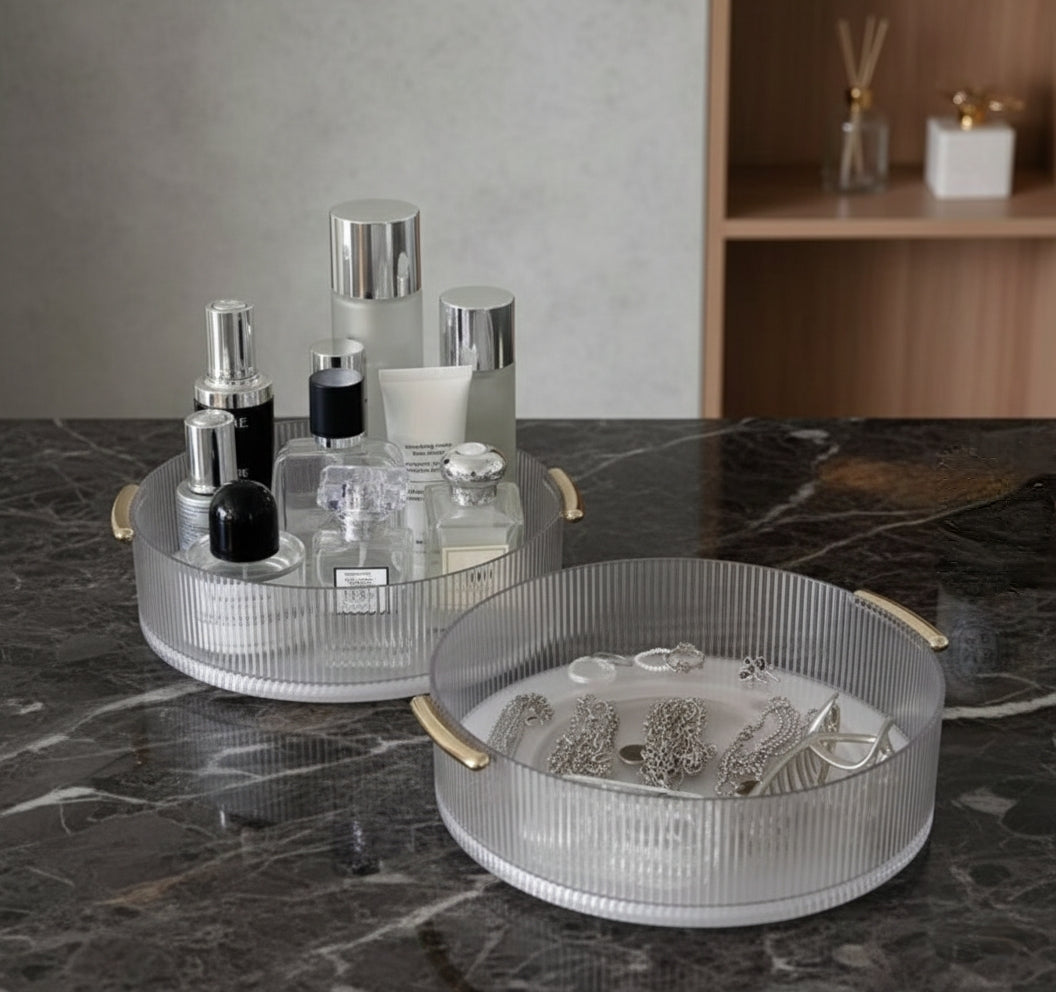 Ribbed Acrylic Cosmetic Organizer
