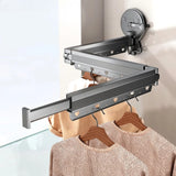 Retractable Wall-Mounted Clothes Drying Rack With Suction Cups