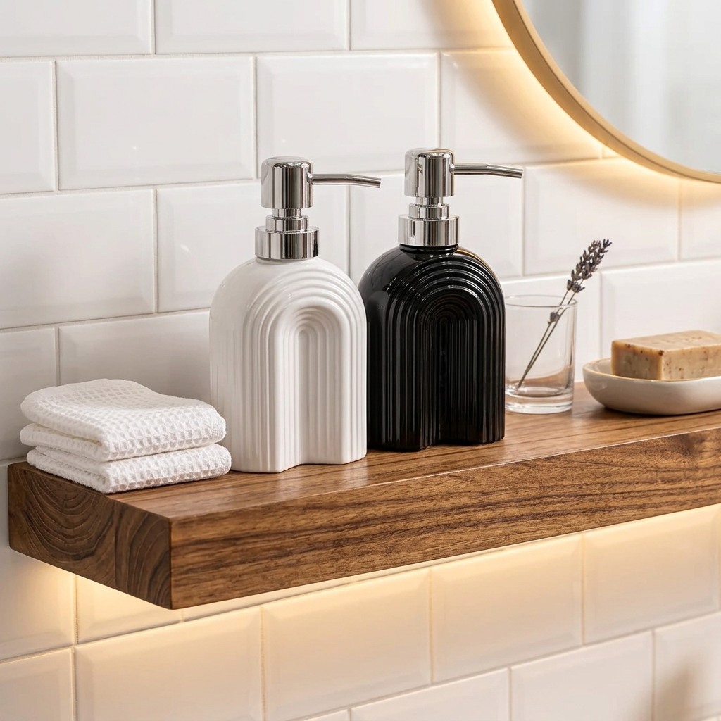 2pc Ceramic Soap Dispenser