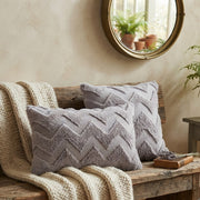Wave pattern plush cushion cover in a solid colour, available in 30 × 50 cm and 45 × 45 cm sizes for sofas, beds, and home décor.