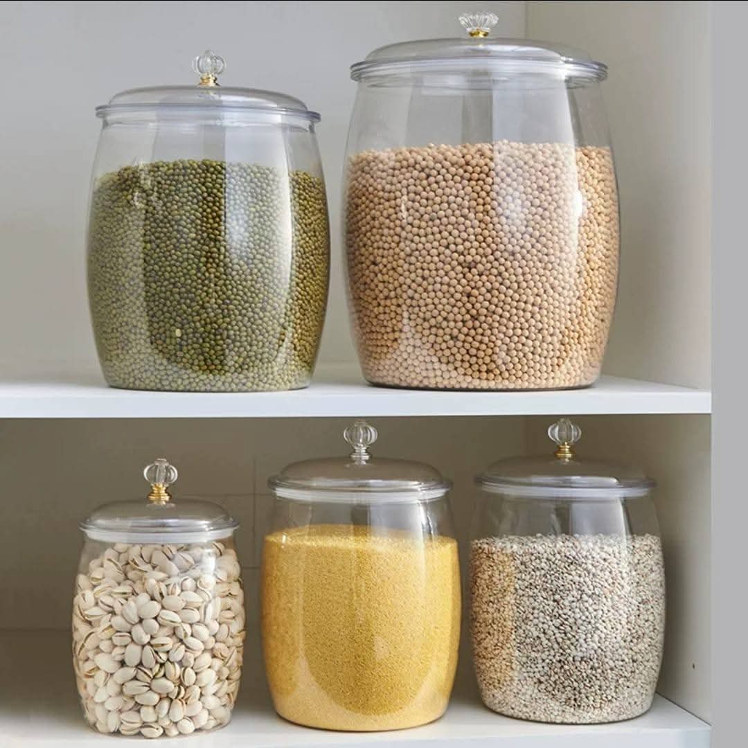 5 Piece Acrylic Airtight Cereal Storage Container Set