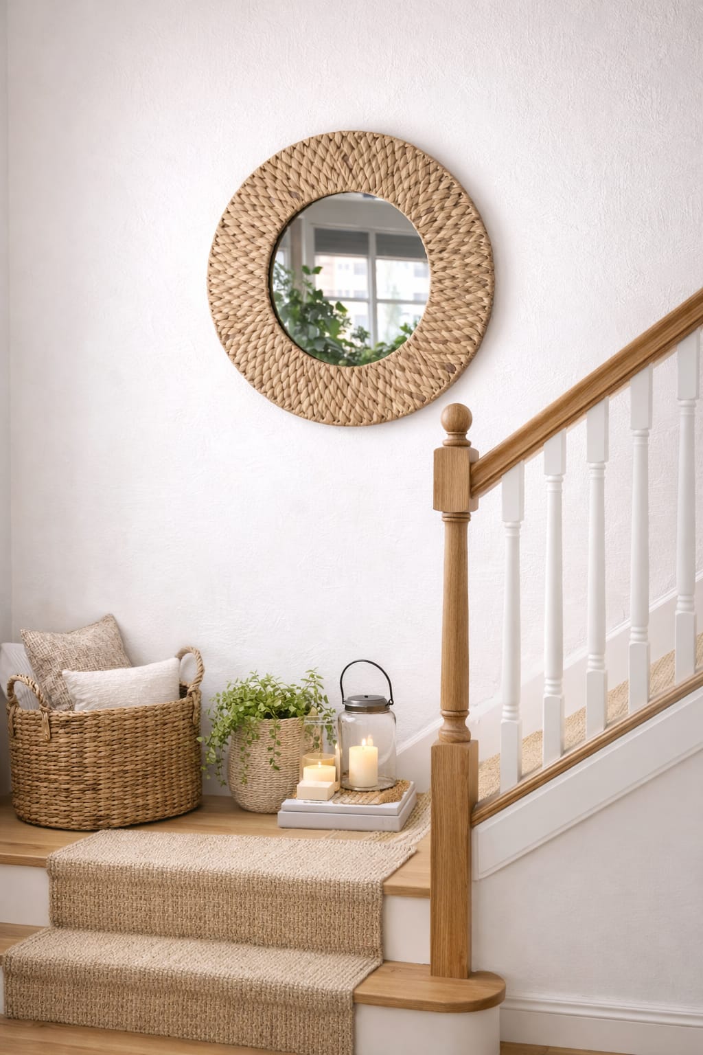 Water Hyacinth Braided Boho Mirror