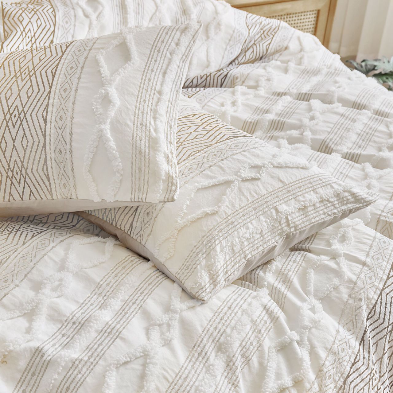 Extra Big Textured Duvet Cover Set