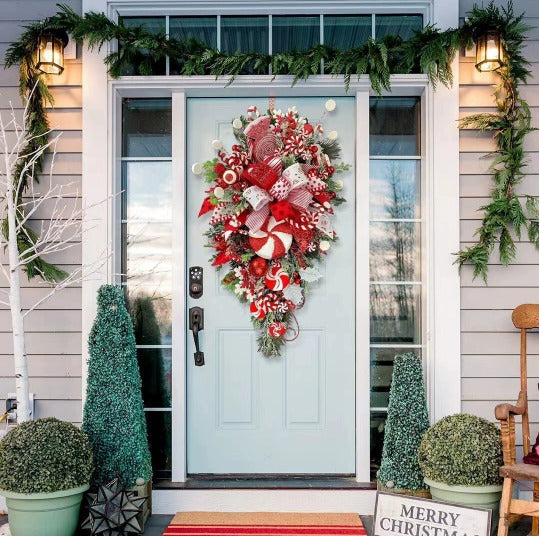Candy Cane Christmas Wreath