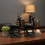 2 in 1 ebony wood deer sculpture 27cm decorative wooden animal figurine home decor