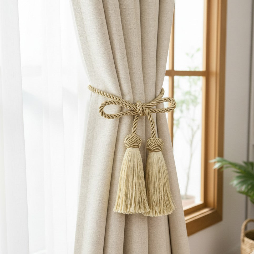 Gold Tassel Curtain Tiebacks Rope Holders