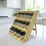 3-Tier Spice Rack With 12 Matching Jars