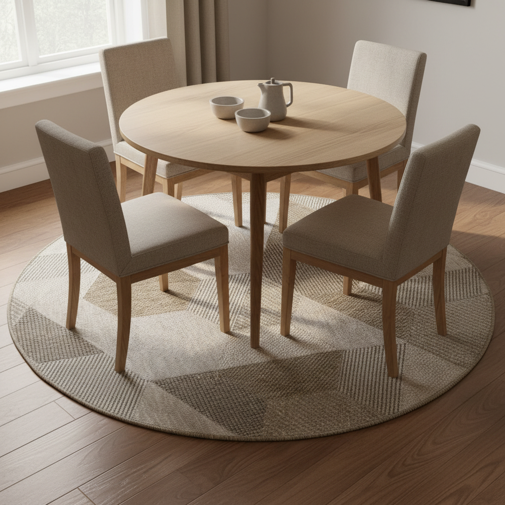 Oriental Weavers Oria Round Geometric Low-Pile Flat Finish Weave Rug KBORIE214