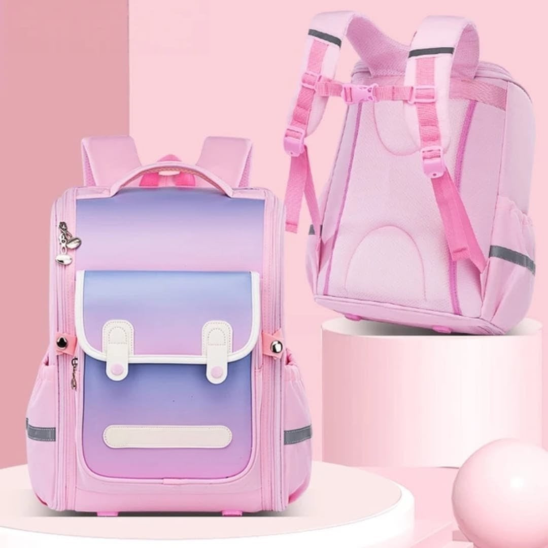 Heavy capacity oxford school backpack with zipper closure for students grade 1 to 6