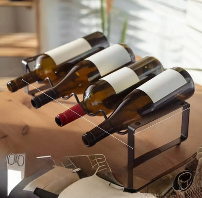 Metallic Carbon Wine Holder – 4 Slot