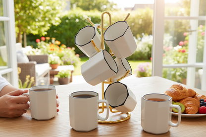 6-Piece Unique Ceramic Mug Set – 350 ml