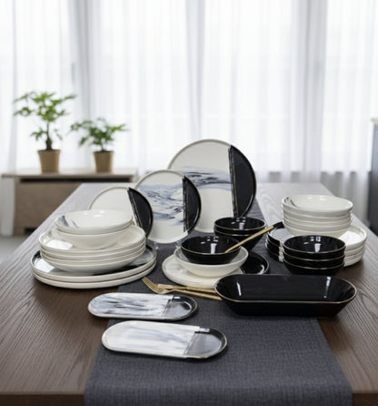 39 Pieces Double Glaze Porcelain Dinnerware Set