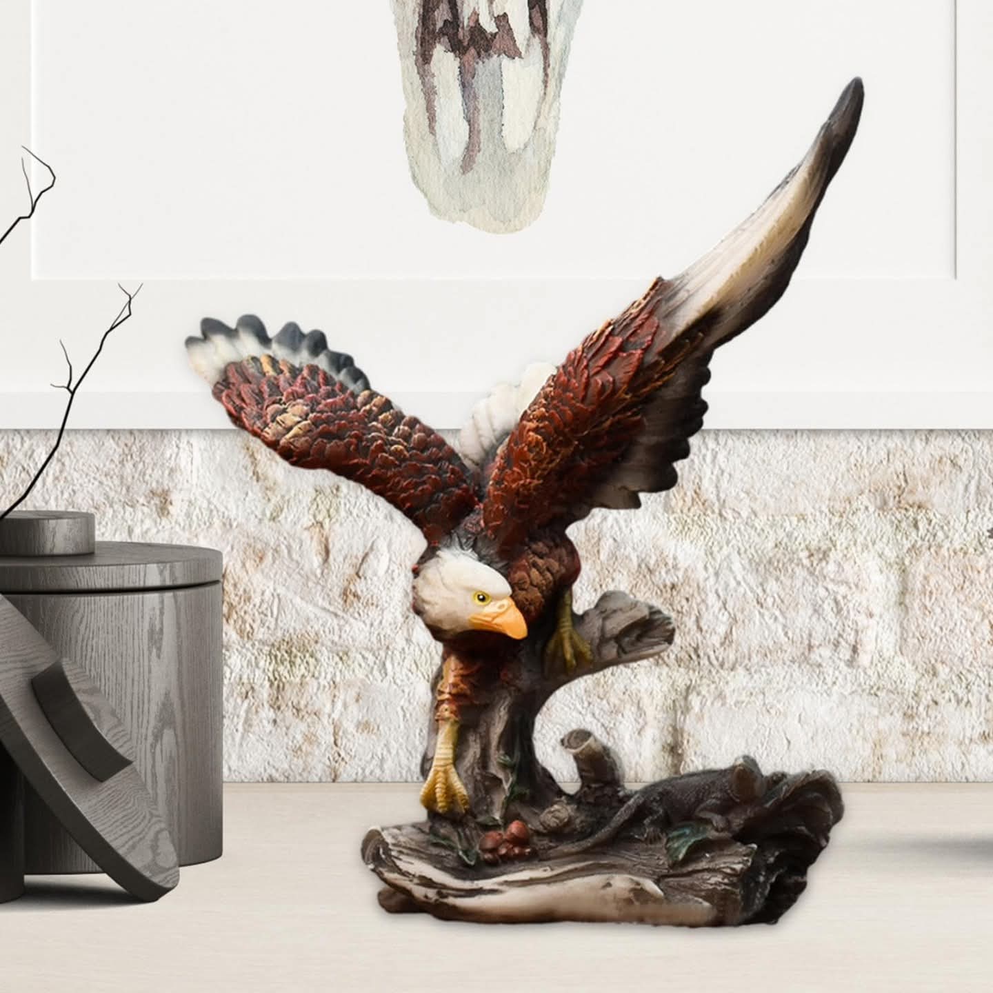 Majestic Winged Resin Eagle Statue