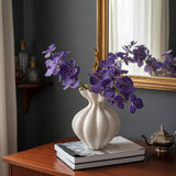 Art White Petal Shaped Ceramic Vase