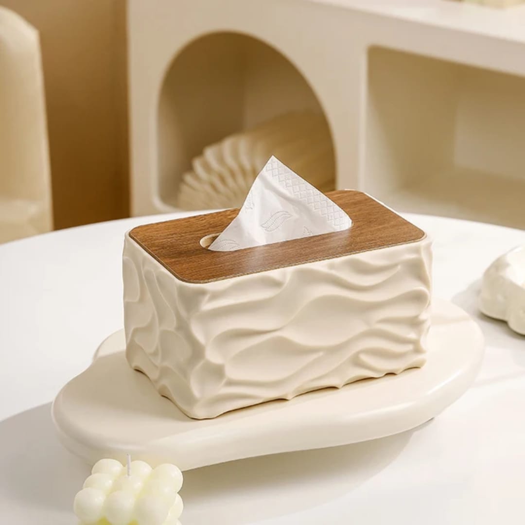 Wave Texture Tissue Box Serviette Holder