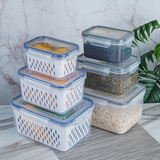 3pc Double Drain Basket And Microwave Storage Container:
