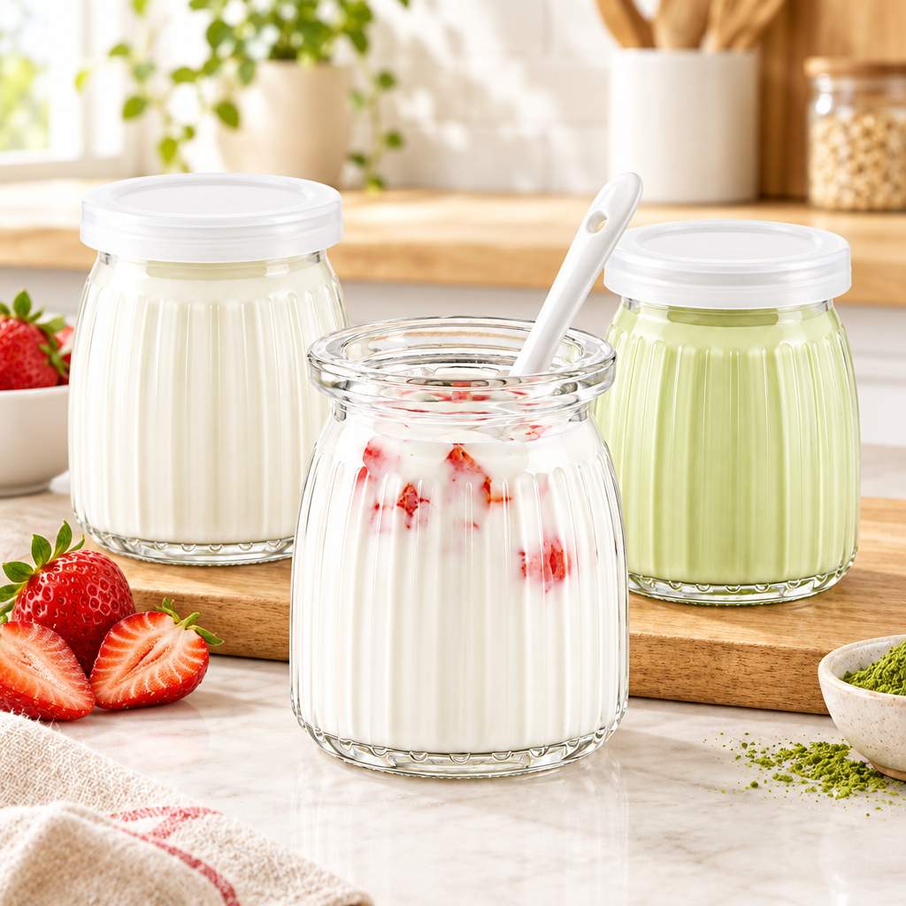 Overnight Oats Glass Prep Jars 4 Piece Set 200ml