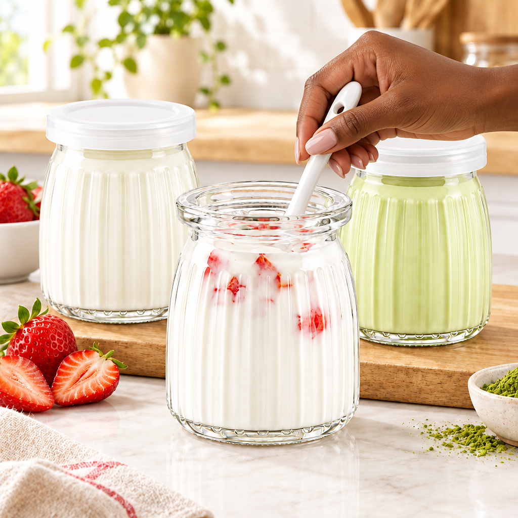Overnight Oats Glass Prep Jars 4 Piece Set 200ml