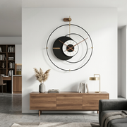 Black abstract luxury wall clock with artistic modern design for elegant interior décor