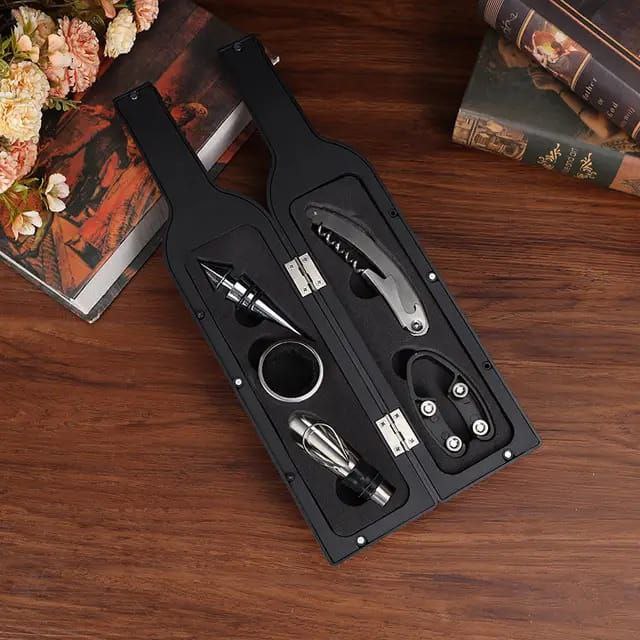 5 Piece Bottle Shaped Wine Opener Gift Set