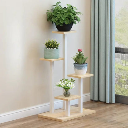 Multi Layer Wooden Floral Display Rack Plant Stand Organizer