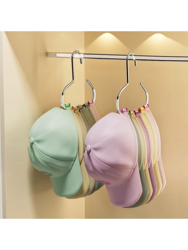 Set of 5 non-slip hangers for scarves, belts, and caps in white and black.