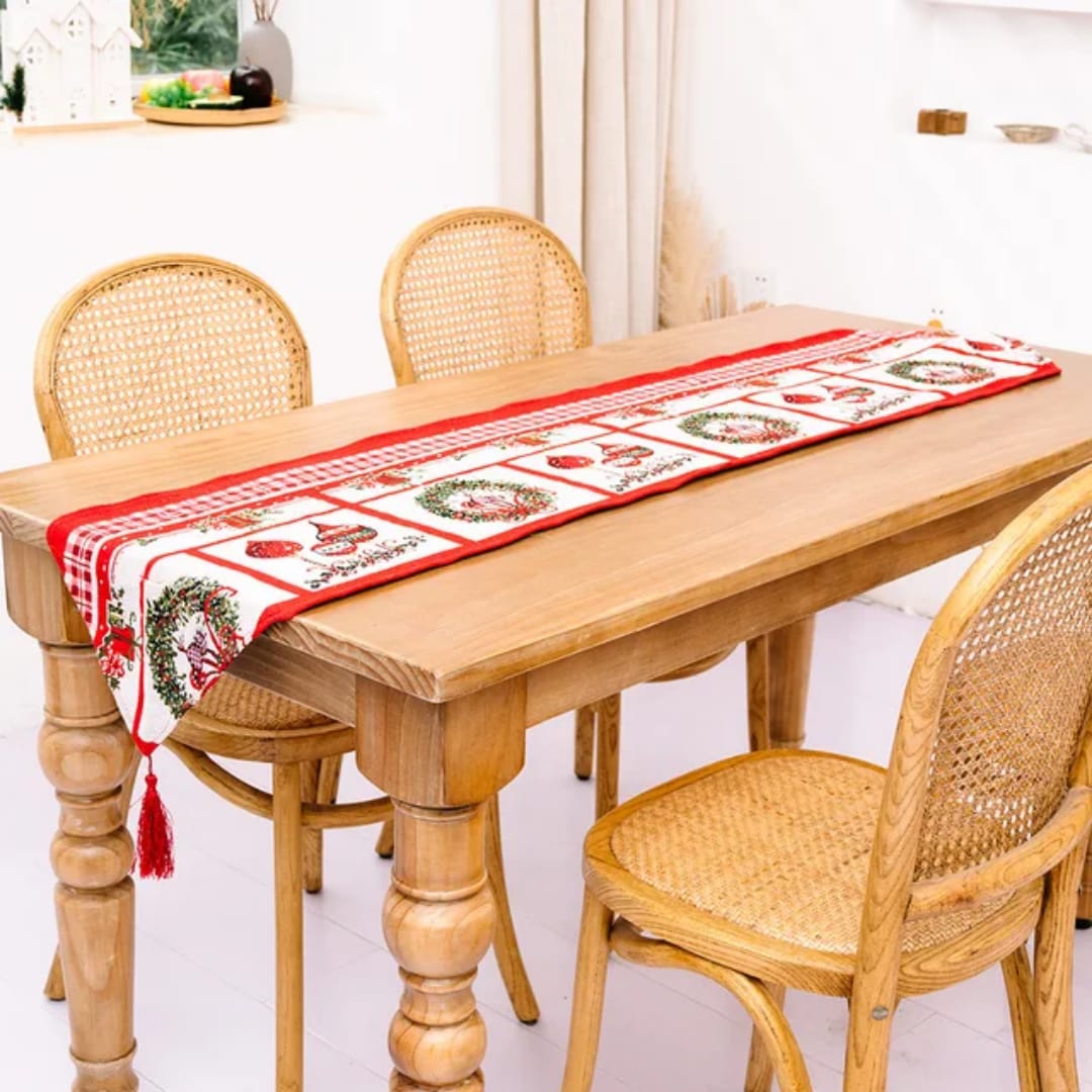 Christmas Knitted Fabric Tablecloth Runner