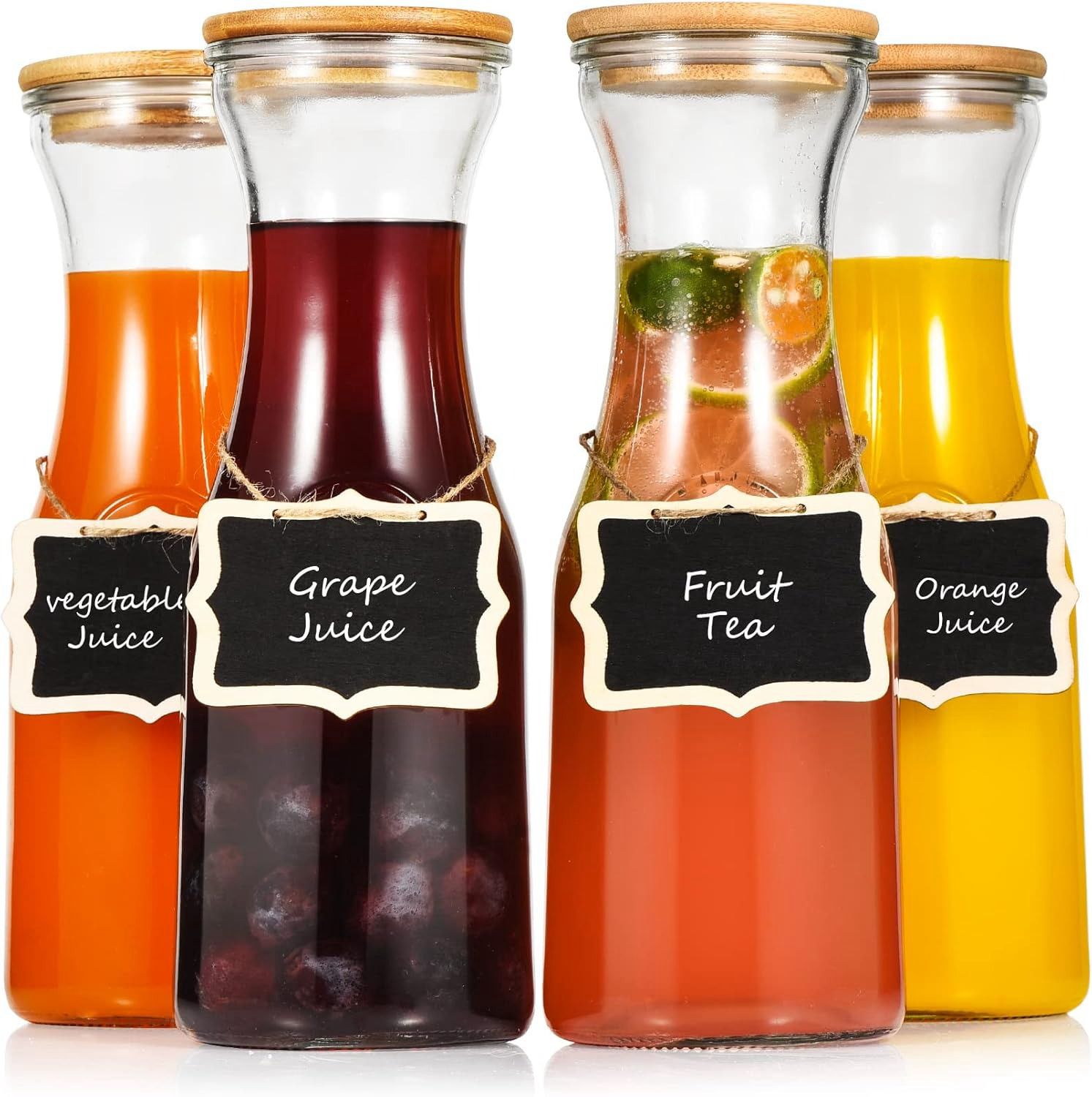 4pcs Glass Carafe Pitcher Set