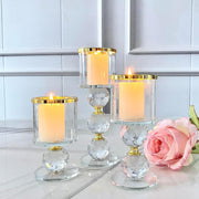 Crystal glass candle set decorative candle holders for elegant home and event lighting. 🕯️