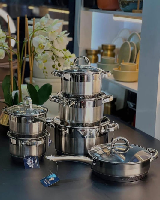 12 pcs Stainless Steel Cooking Pots